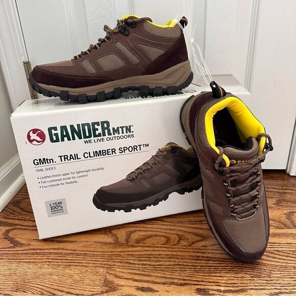 TRAIL CLIMBER Mens Sport Shoes / SHOES SZ 9.5 By GANDER MOUNTAIN BROWN $60 MSRP - Picture 1 of 7